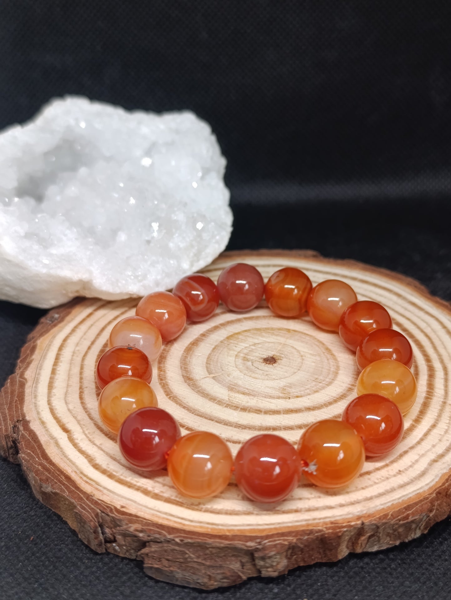 Bracelet boule Cornaline 12mm