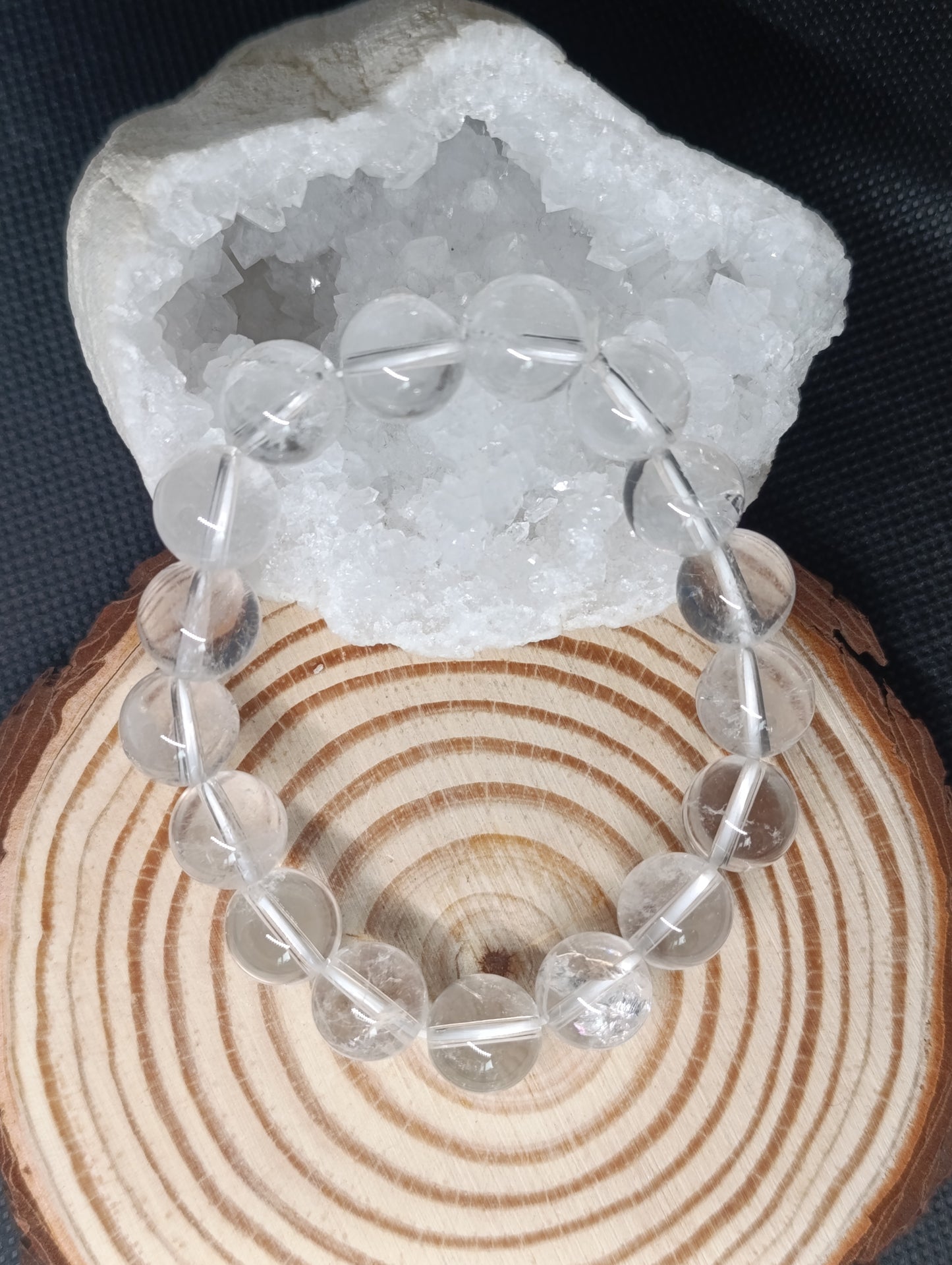 Bracelet boule Cristal de Roche 12mm