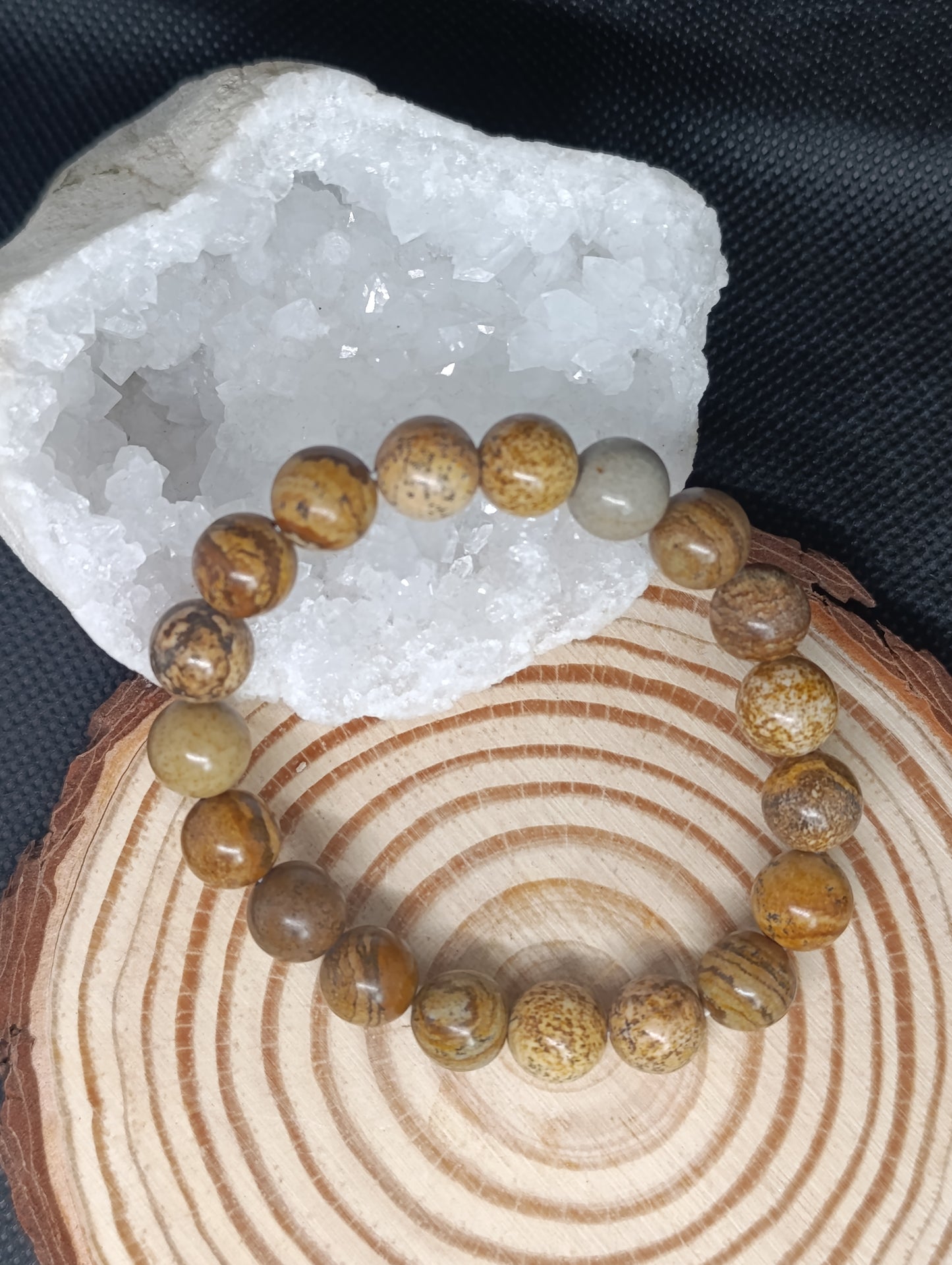 Bracelet boule Jaspe Paysage 10mm