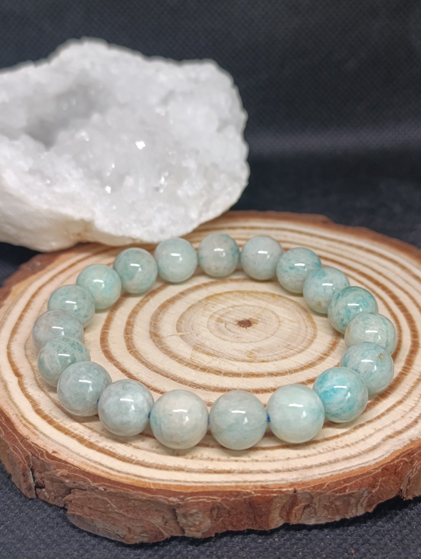 Bracelet boule Amazonite Pérou 10mm