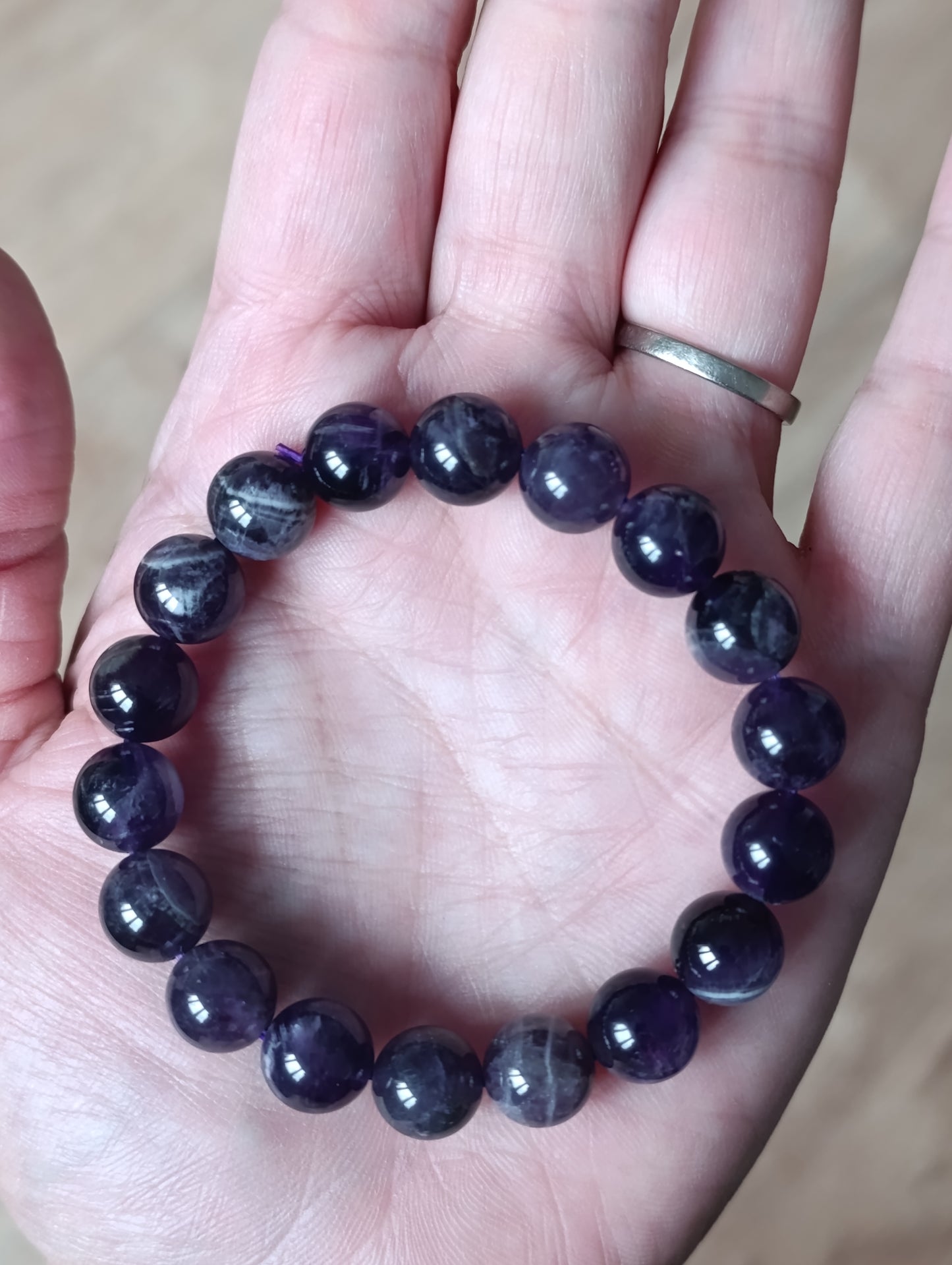 Bracelet boule Améthyste 10mm