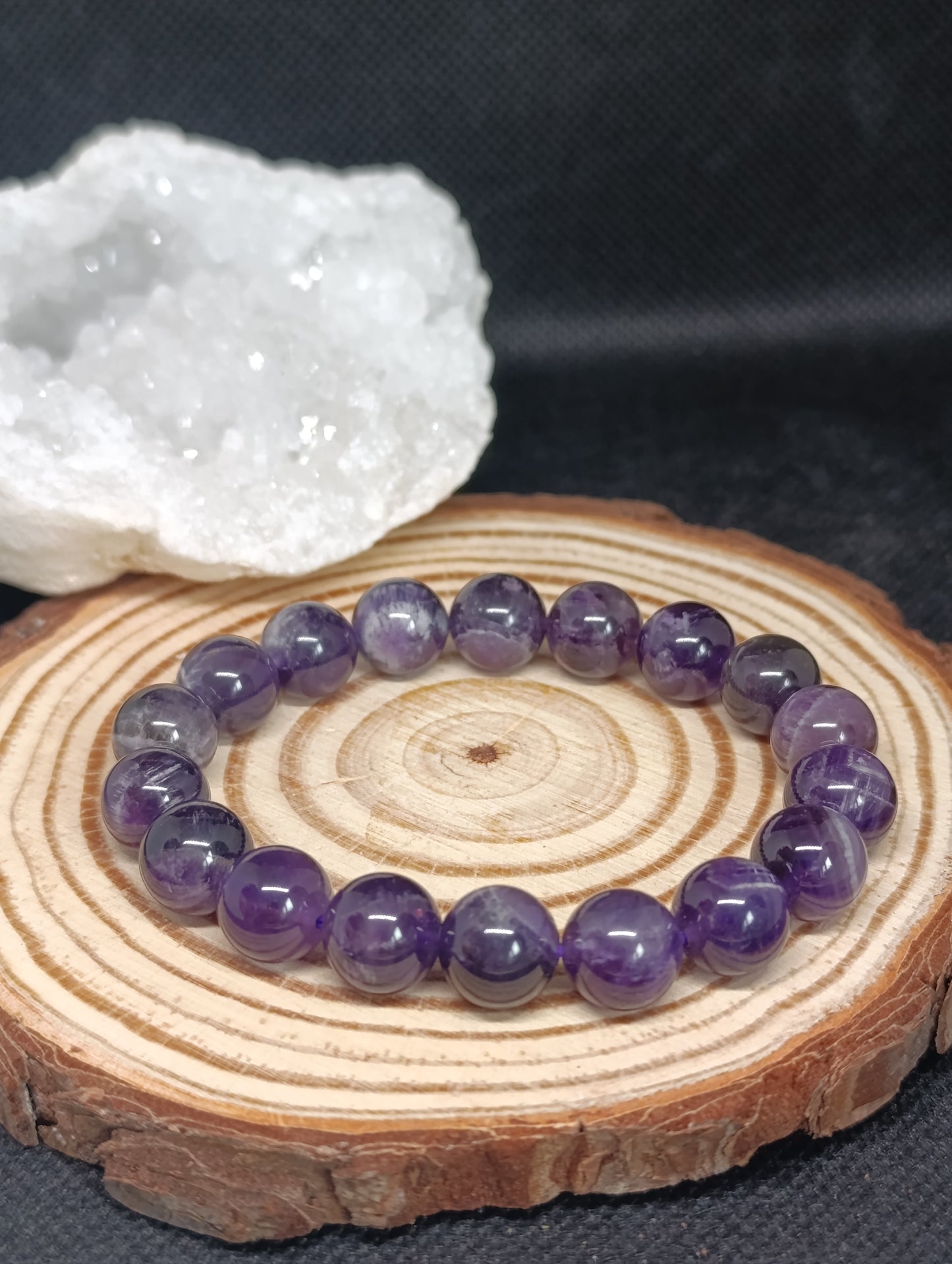 Bracelet boule Améthyste 10mm