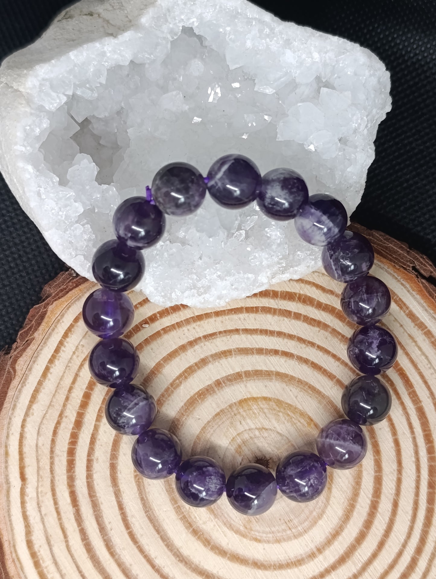 Bracelet boule Améthyste 10mm