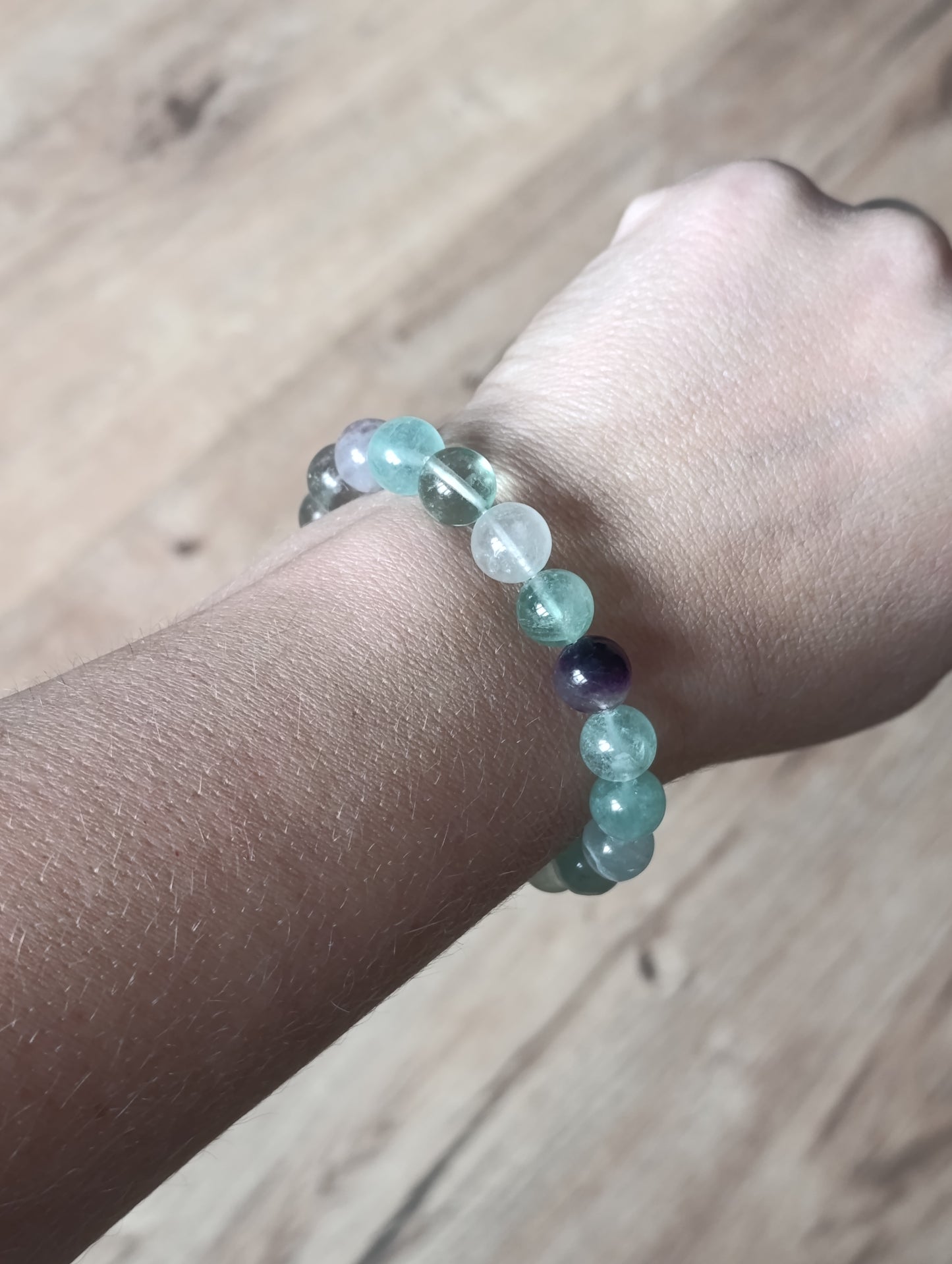 Bracelet boule Fluorite multicolore 10mm