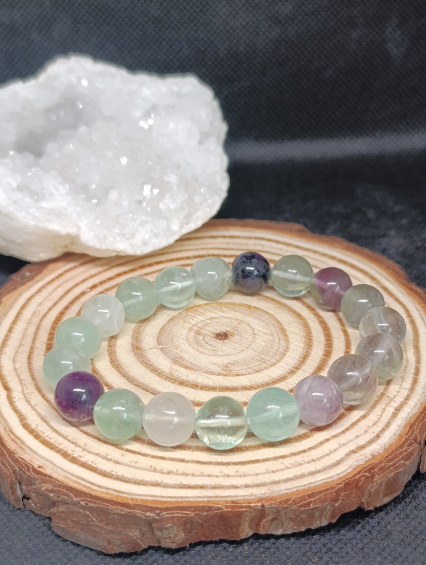 Bracelet boule Fluorite multicolore 10mm