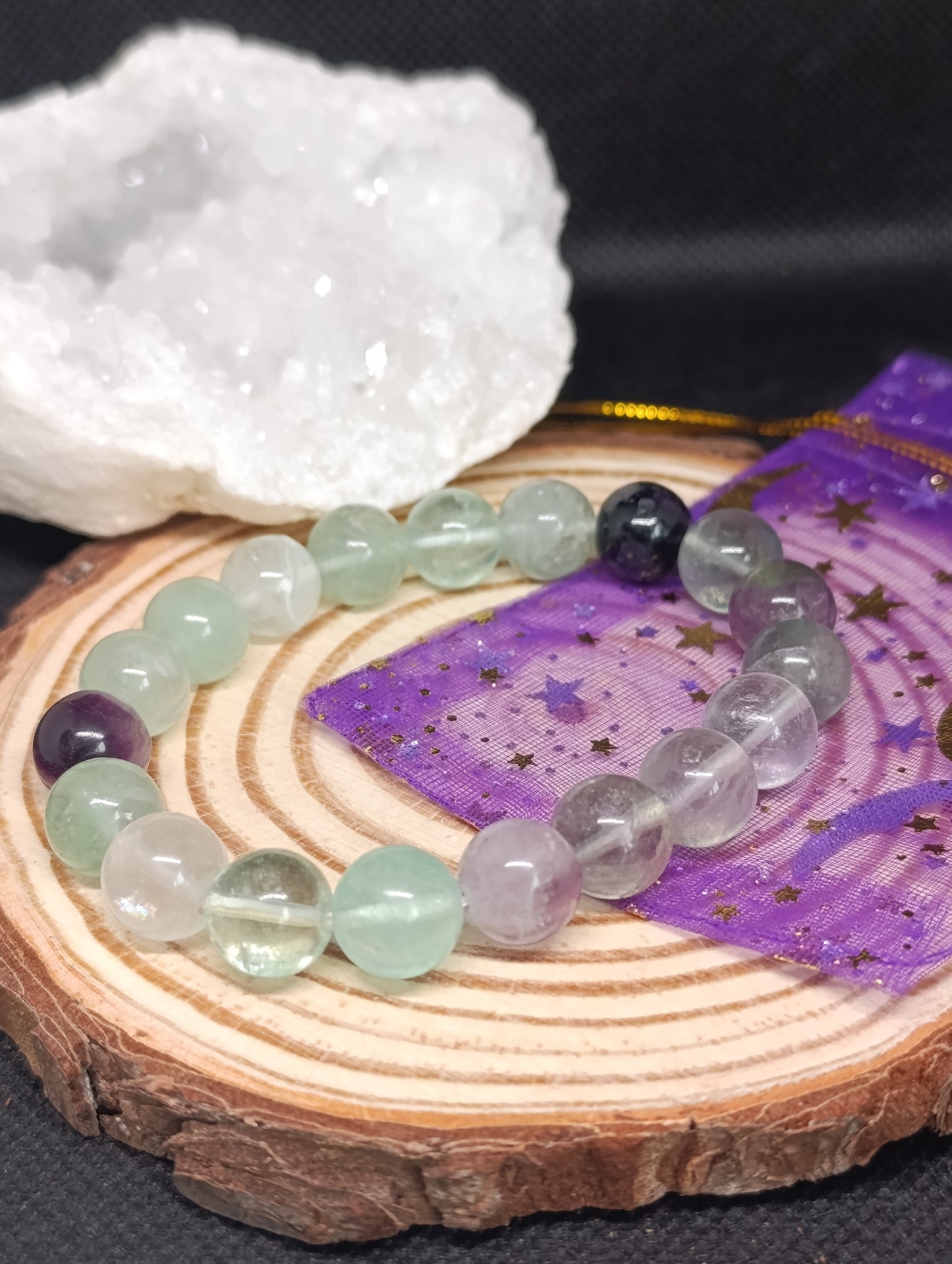 Bracelet boule Fluorite multicolore 10mm