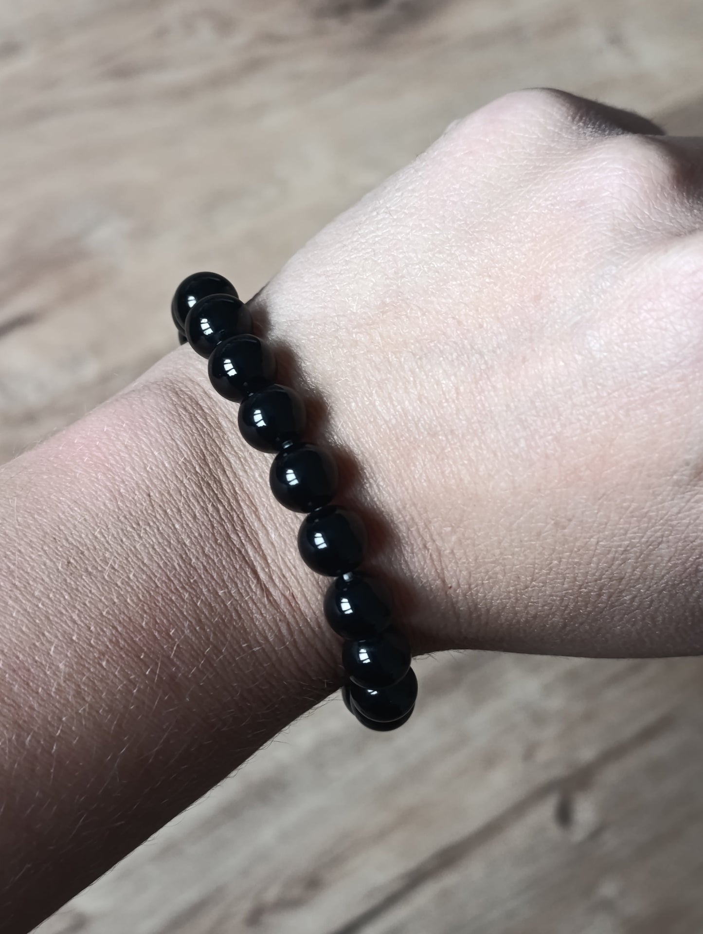 Bracelet boule Obsidienne noire 10mm