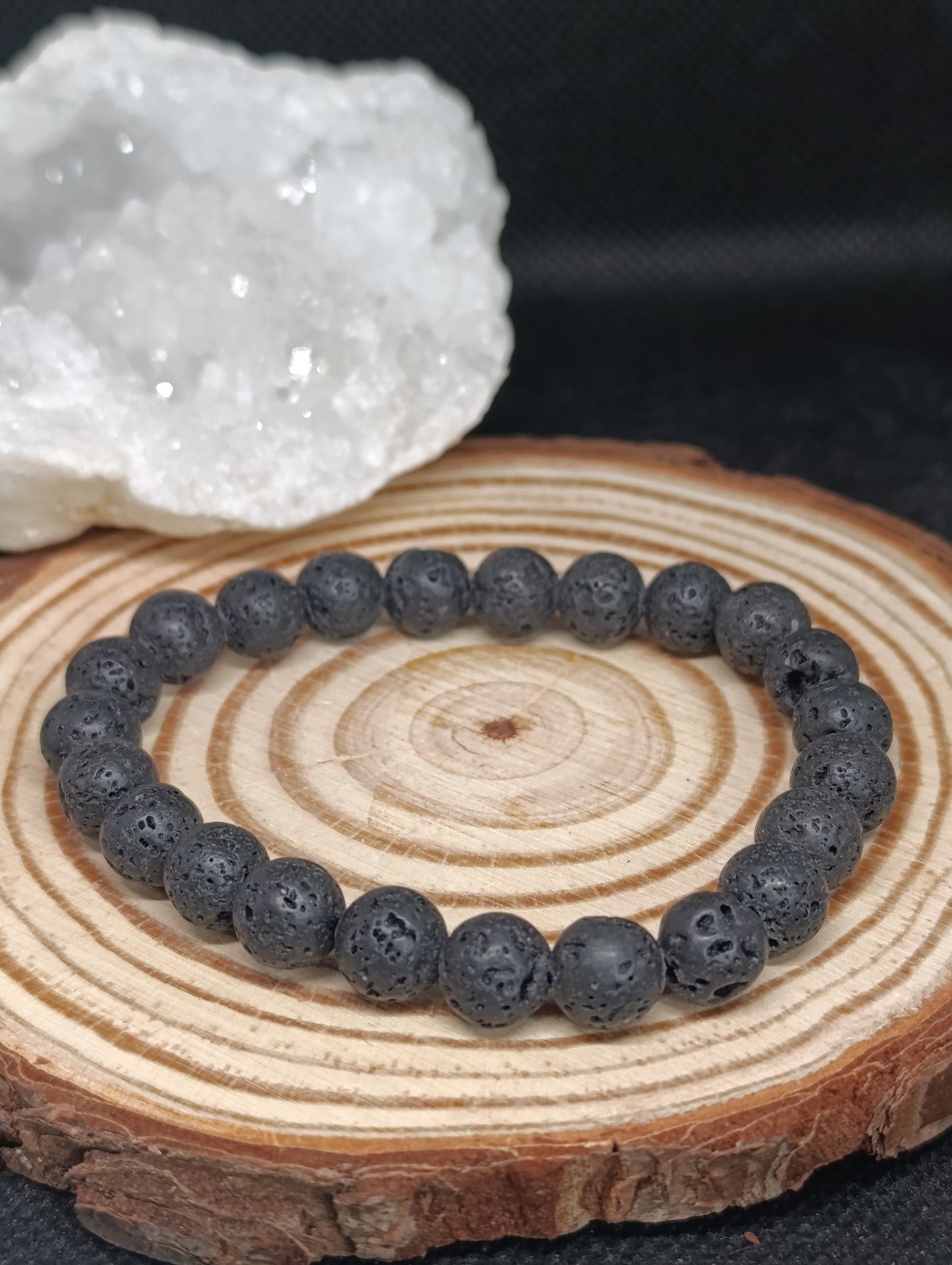 Bracelet boule Pierre de Lave 8mm