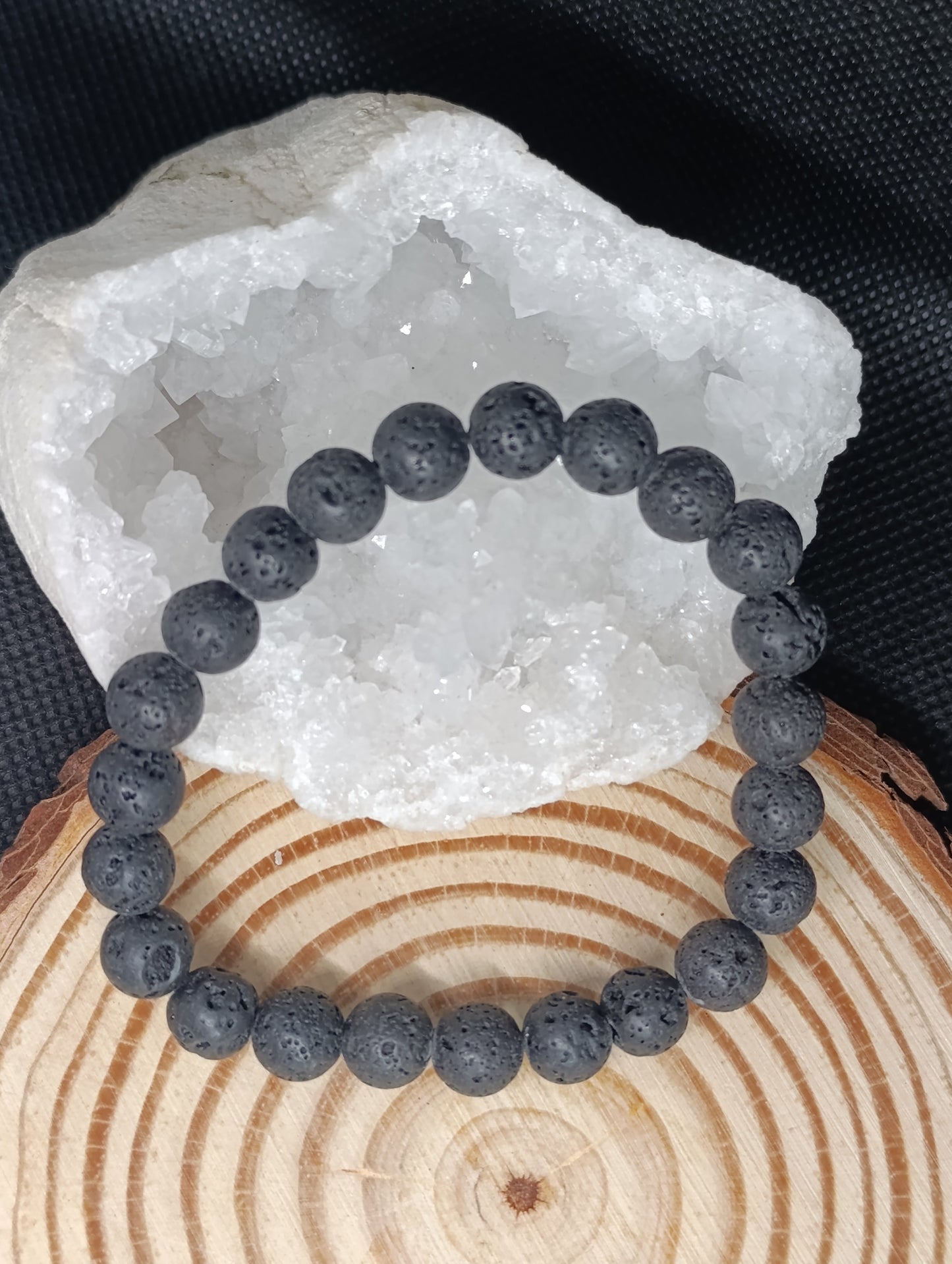 Bracelet boule Pierre de Lave 8mm
