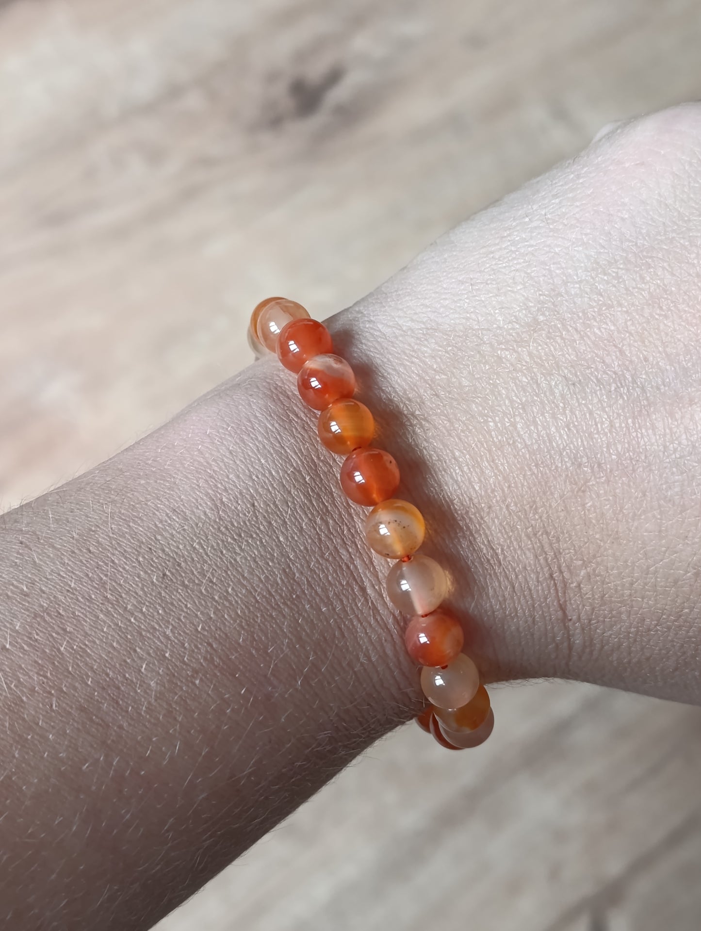 Bracelet boule Cornaline 8mm