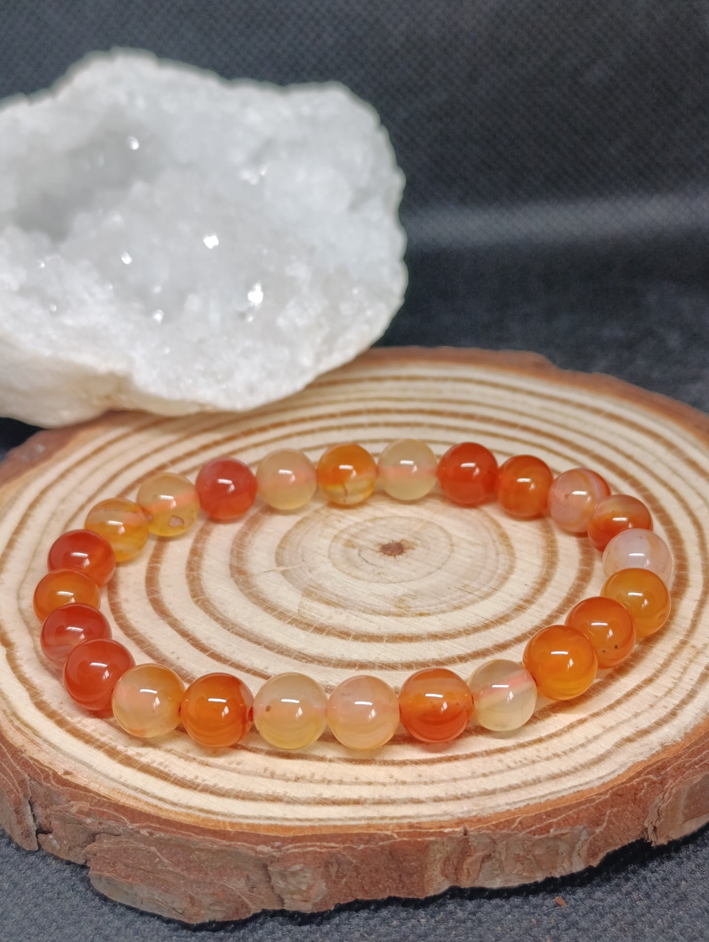 Bracelet boule Cornaline 8mm
