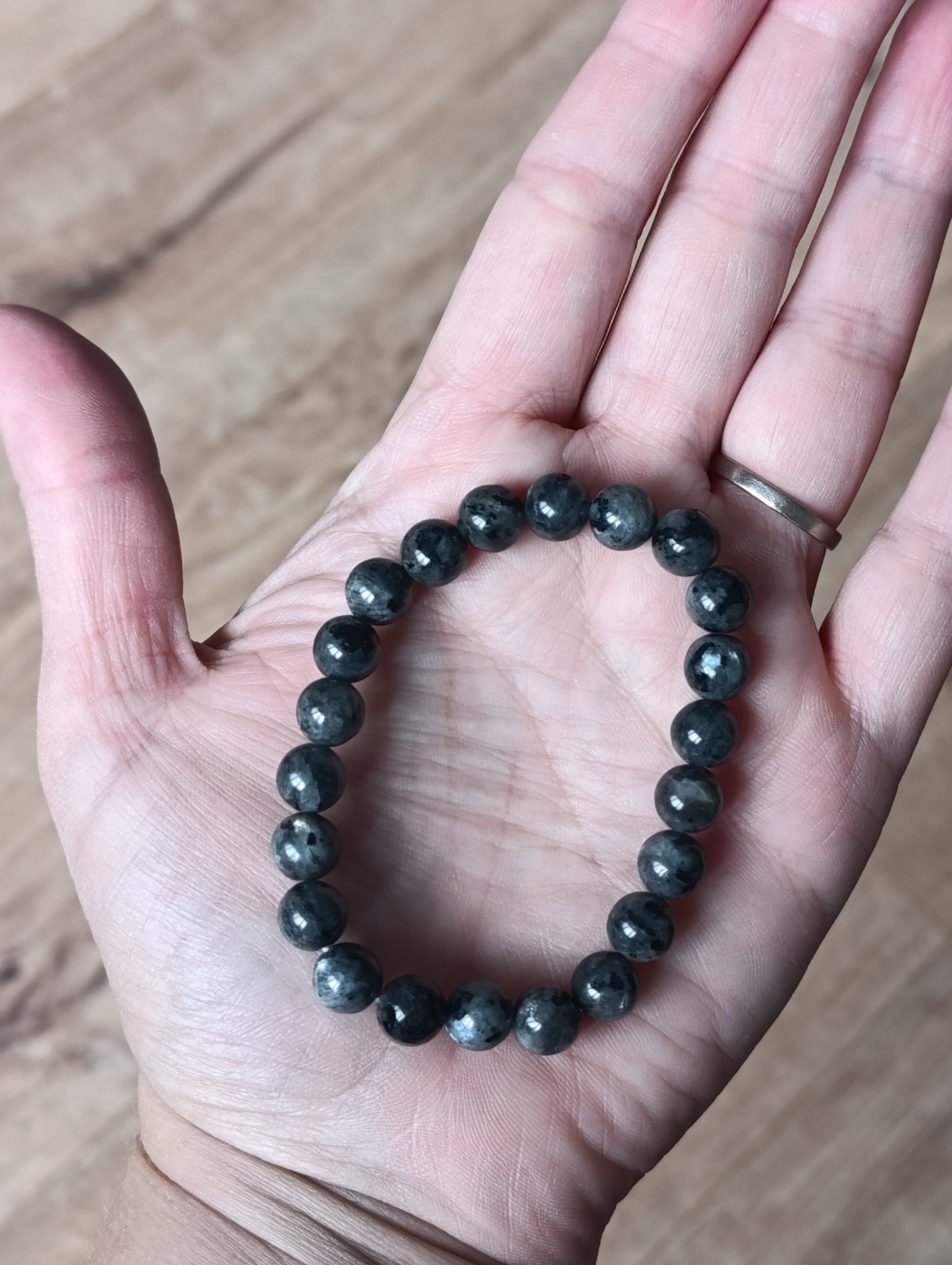 Bracelet boule Larvikite 8mm