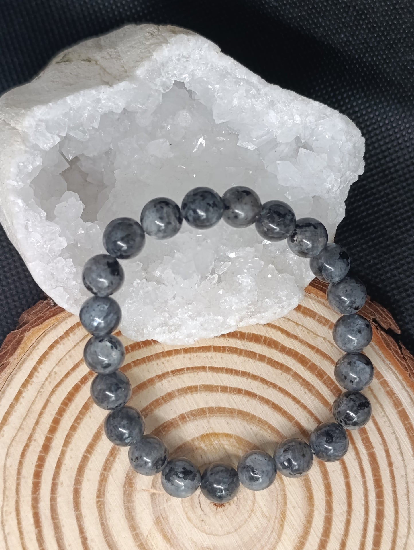 Bracelet boule Larvikite 8mm