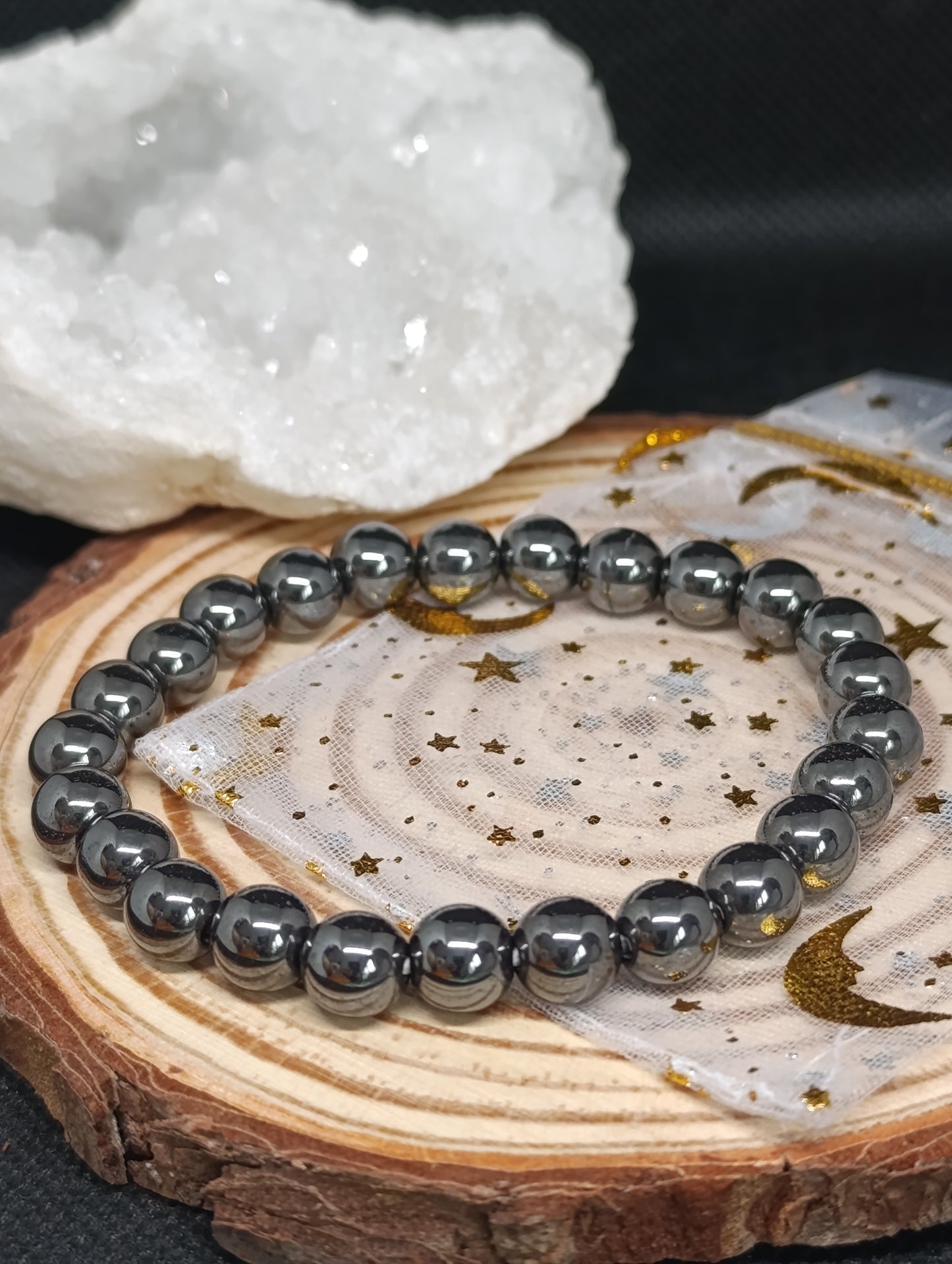 Bracelet boule Hématite 8mm