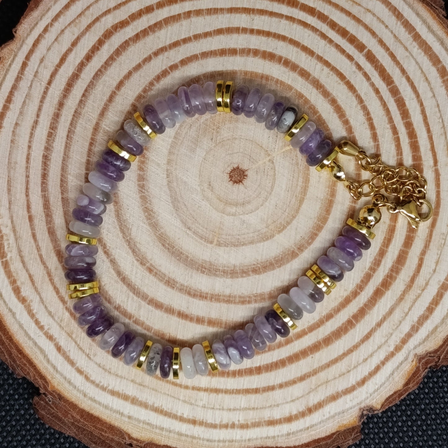 Bracelet perles Heishi Améthyste