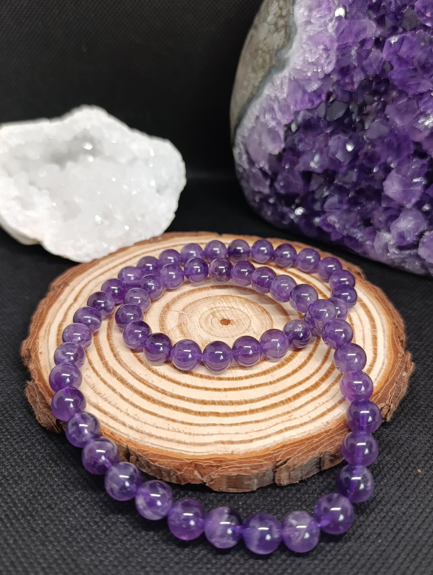 Collier boule Amethyste 8mm
