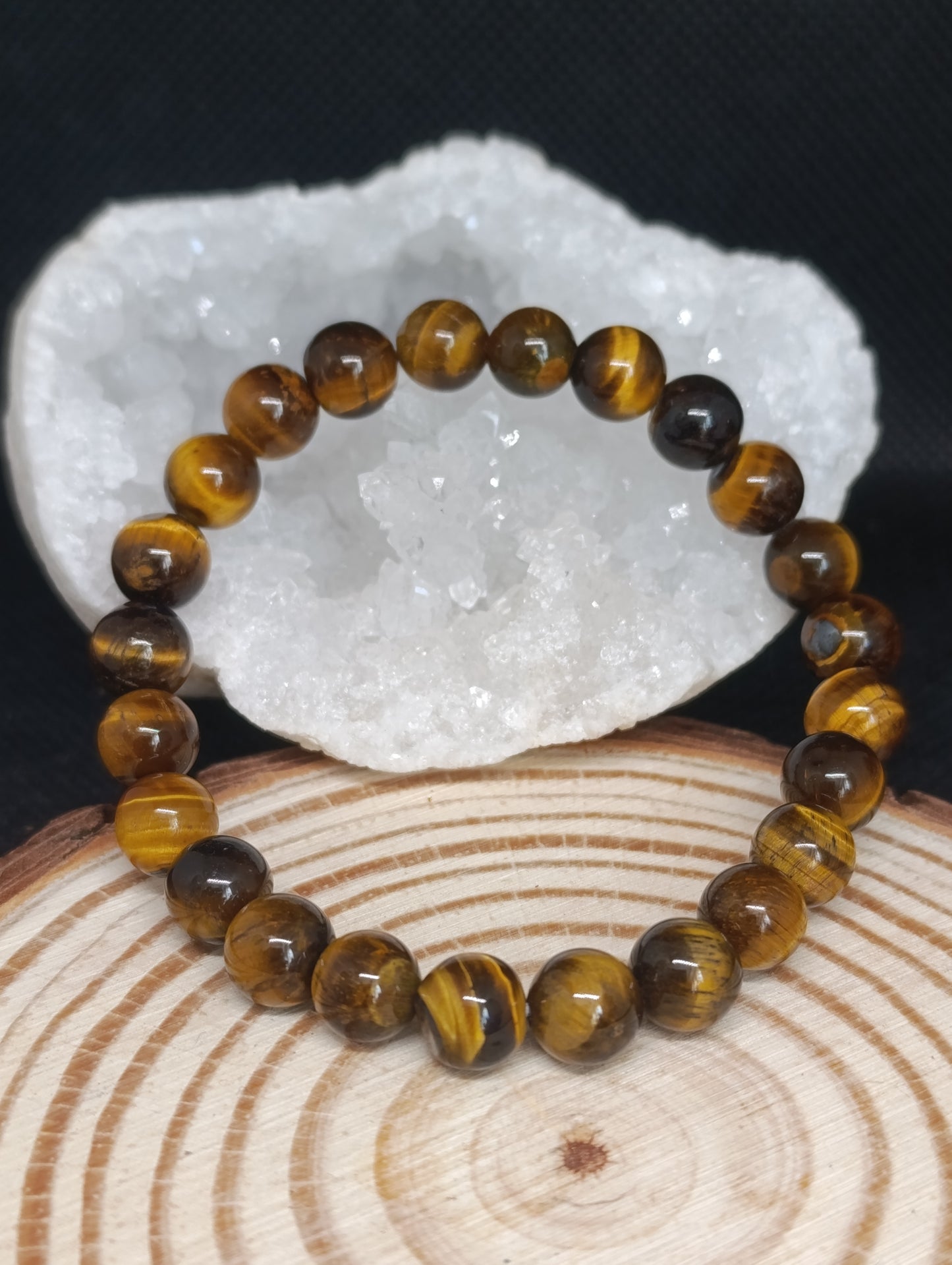 Bracelet boule Oeil de tigre 8mm - Qualité AA