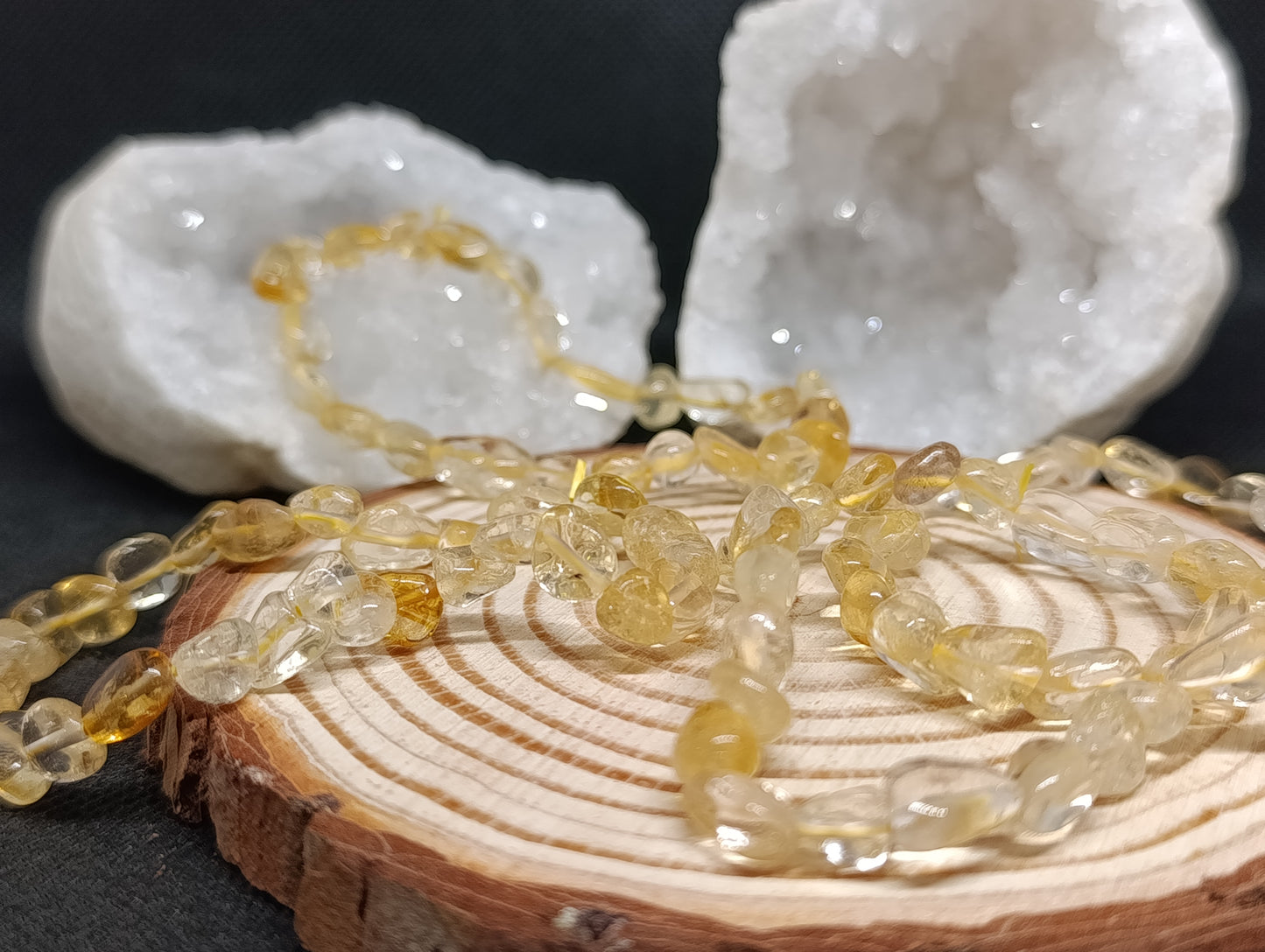 Bracelet pierres roulées Citrine naturelle