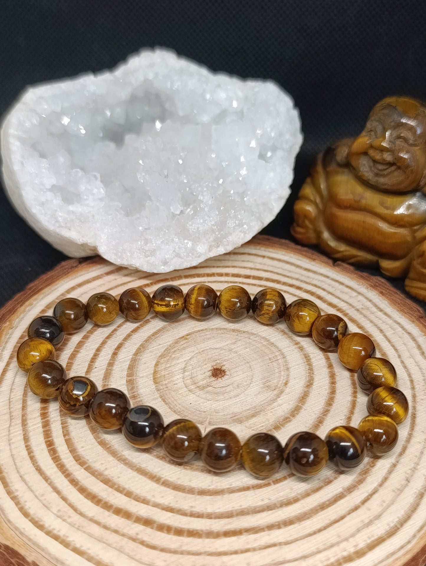 Bracelet boule Oeil de tigre 8mm - Qualité AA