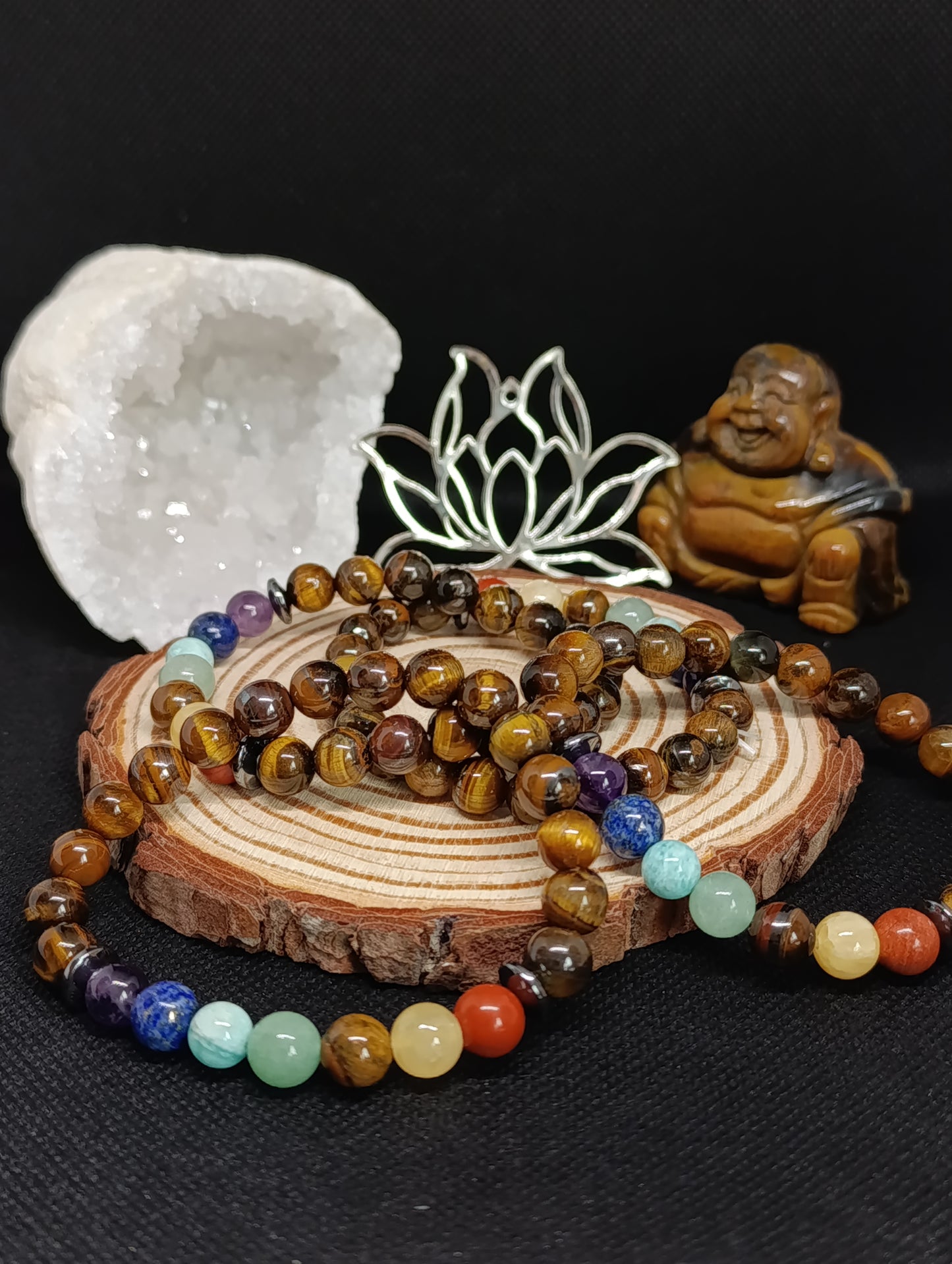 Bracelet Oeil de tigre - 7 chakras