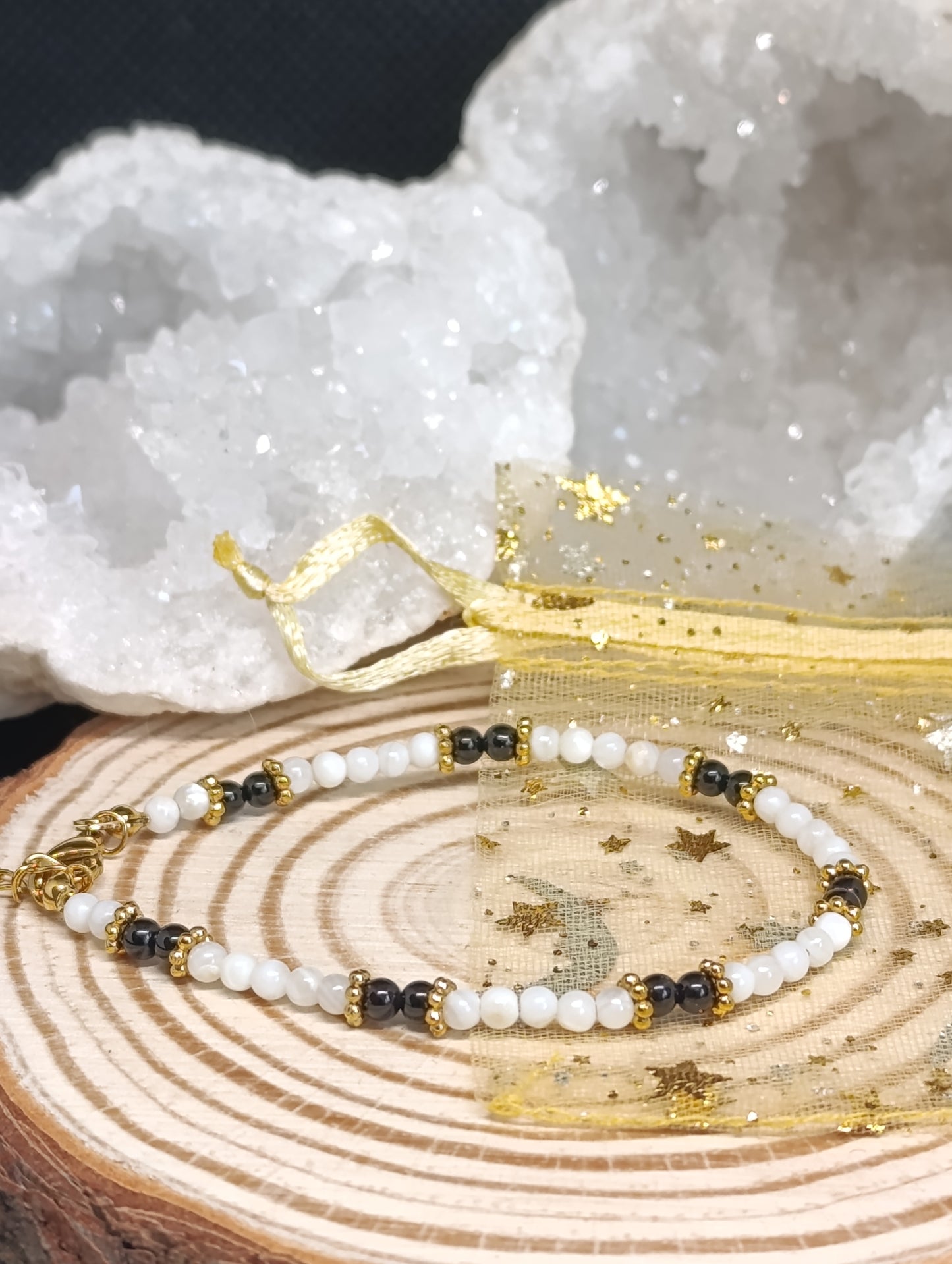 Bracelet Nacre & Pierre naturelle qualité AA
