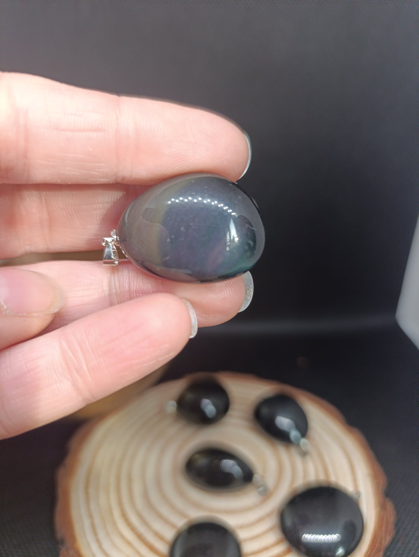 Pendentif Obsidienne œil céleste - Qualité AA