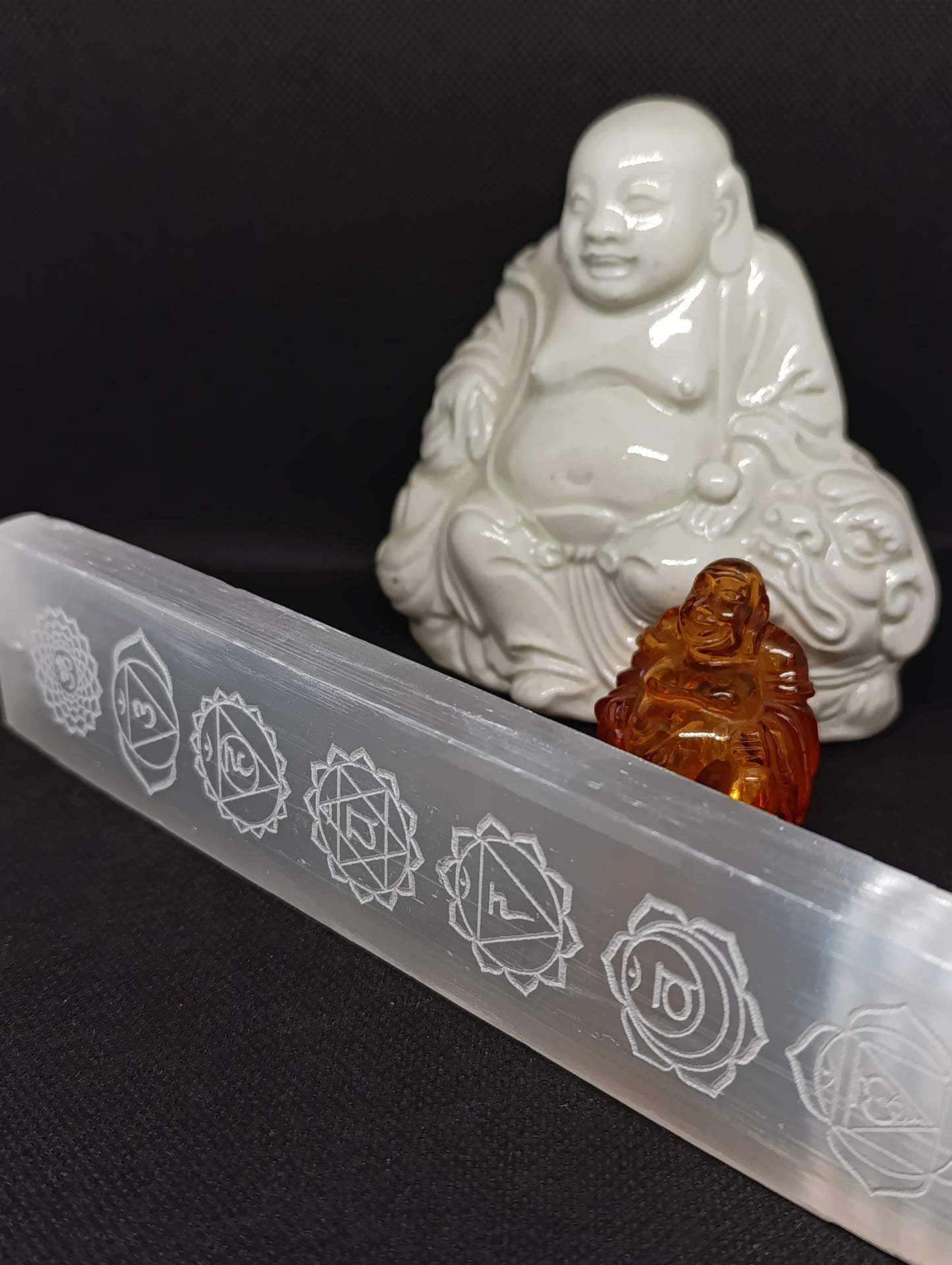 Porte encens Sélénite - 7 chakras