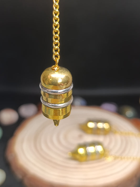 Pendule acier doré