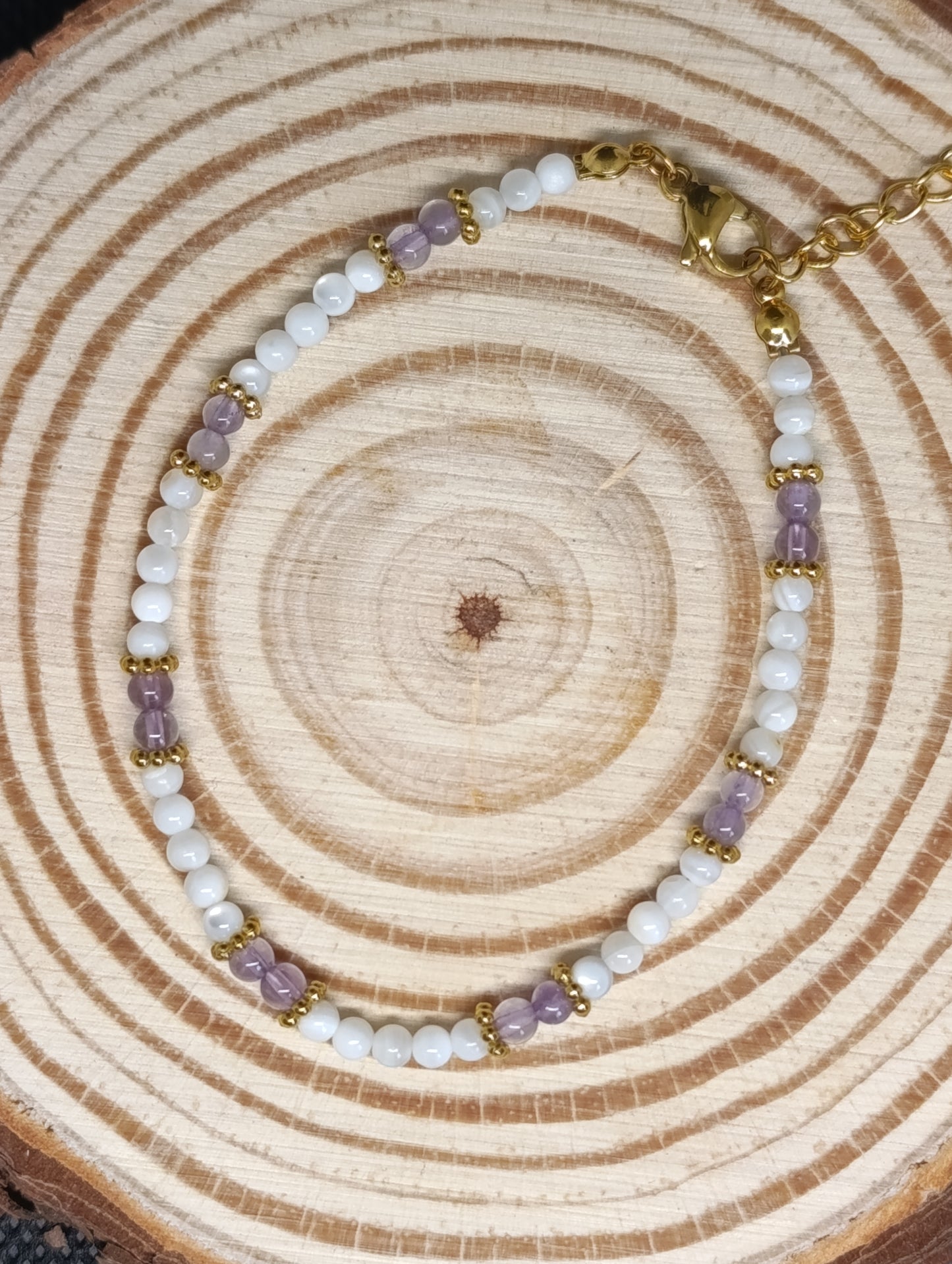 Bracelet Nacre & Pierre naturelle qualité AA