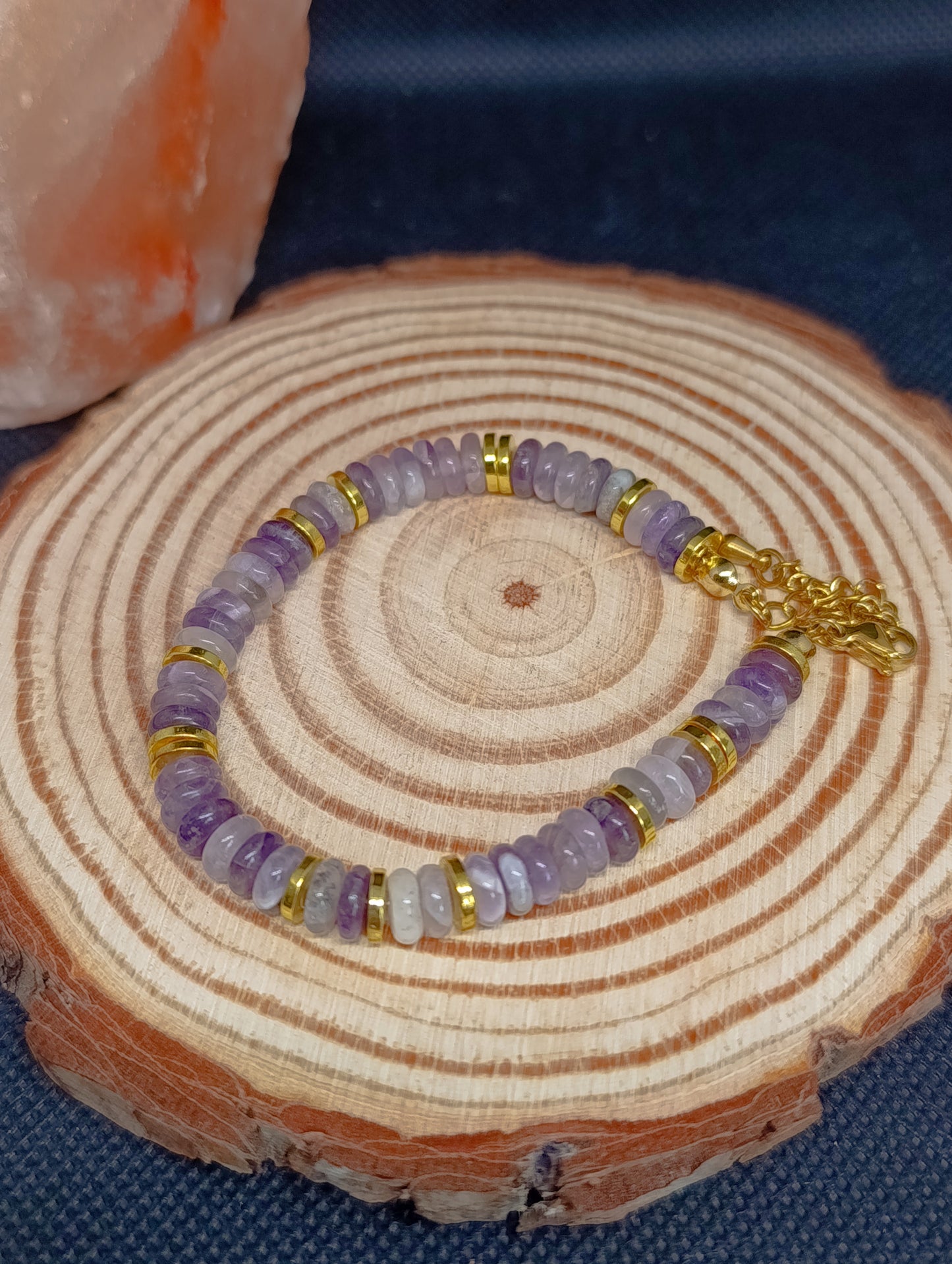 Bracelet perles Heishi Améthyste