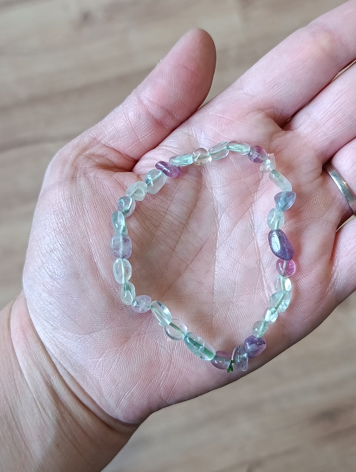 Bracelet pierres roulées Fluorite