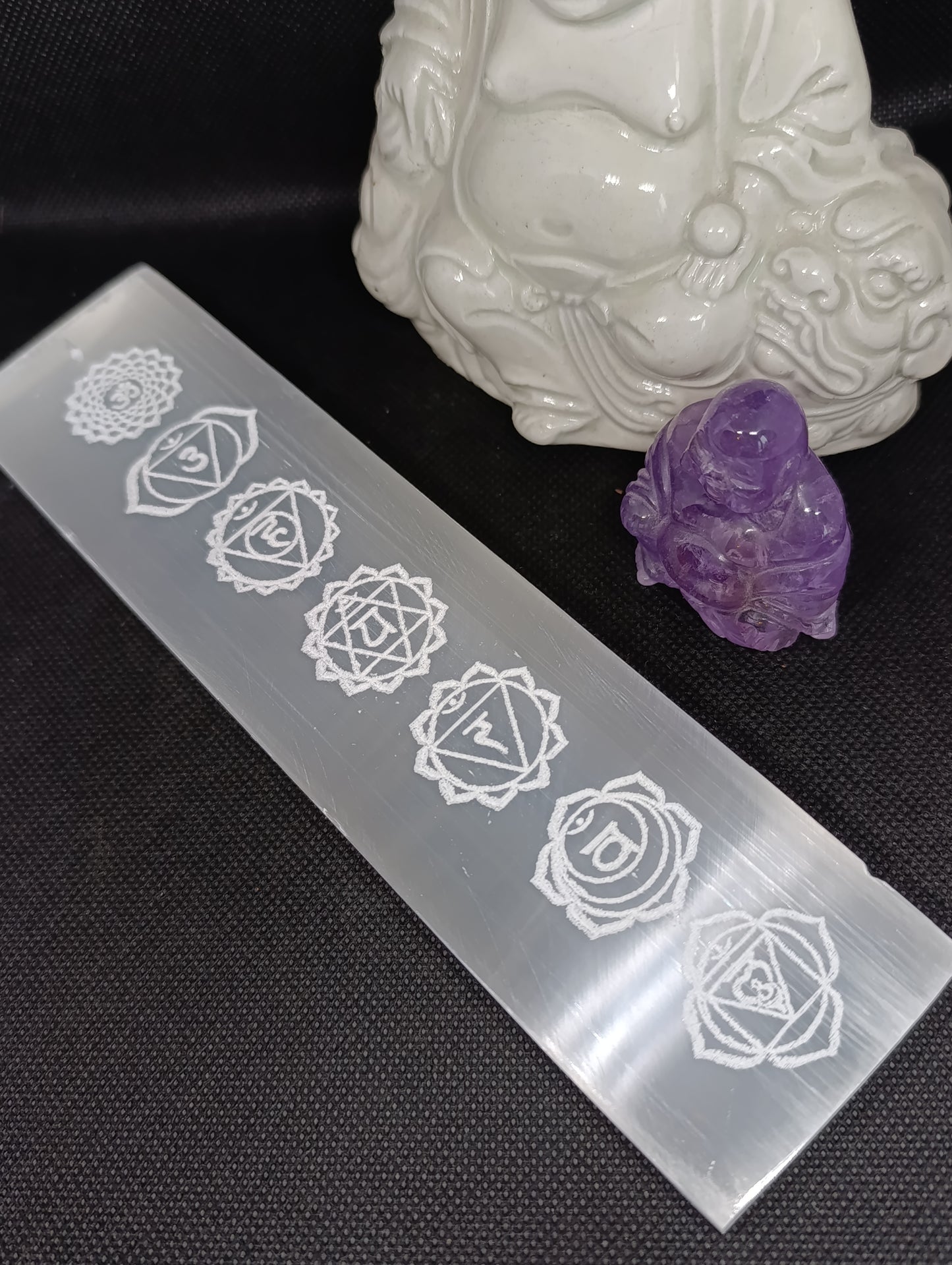 Porte encens Sélénite - 7 chakras