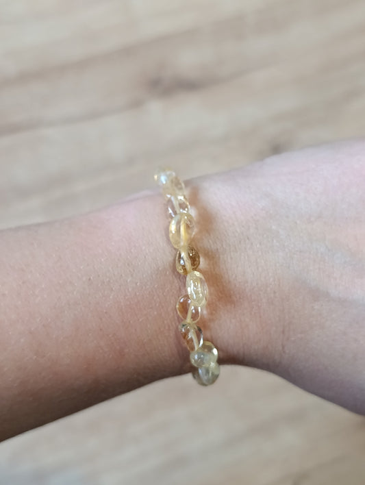 Bracelet pierres roulées Citrine naturelle
