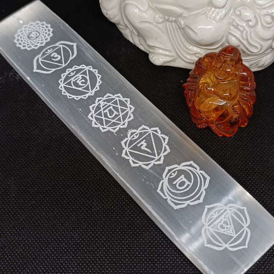 Porte encens Sélénite - 7 chakras